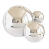 A collection of 14 metallic chrome balloons in various sizes and shapes, displayed against a white background.