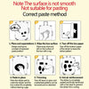 Instructions for applying a bee sticker pack, showing steps for planning, wiping the surface, tearing off paper, trimming, an