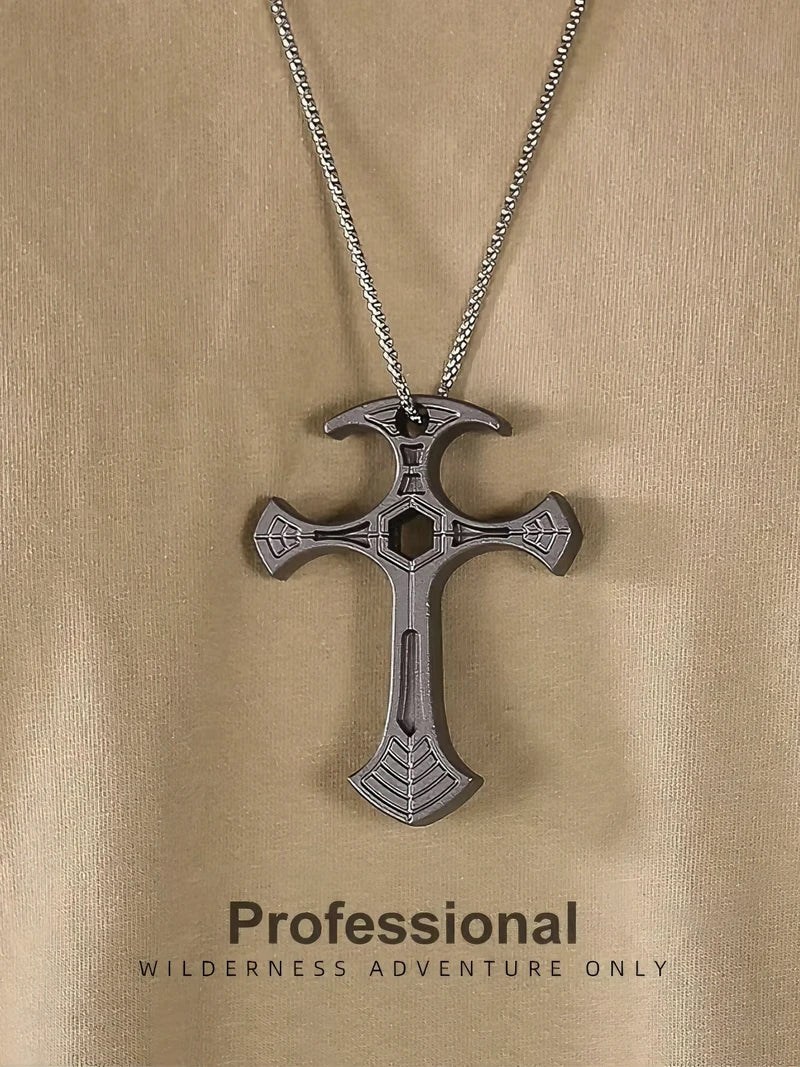 Cross Pendant Self-Defense Tool with Bottle Opener