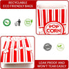 Red and white striped eco friendly bags for popcorn
