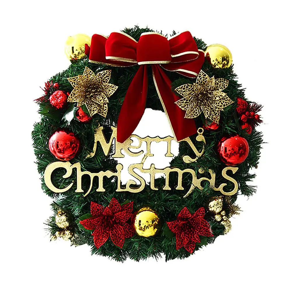 A 10-inch artificial Christmas wreath decorated with red berries and a large red velvet bow.