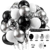 A pack of 60 white and silver latex balloons for parties and celebrations