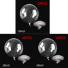 Clear bubble balloons shown in various sizes, including 18 inch and 10 pieces.