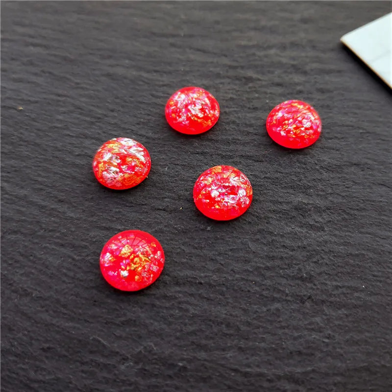 Round Resin Cabochons with Gold Foil for Jewelry Making