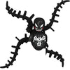 A black Venom-like spider figure made of building blocks.