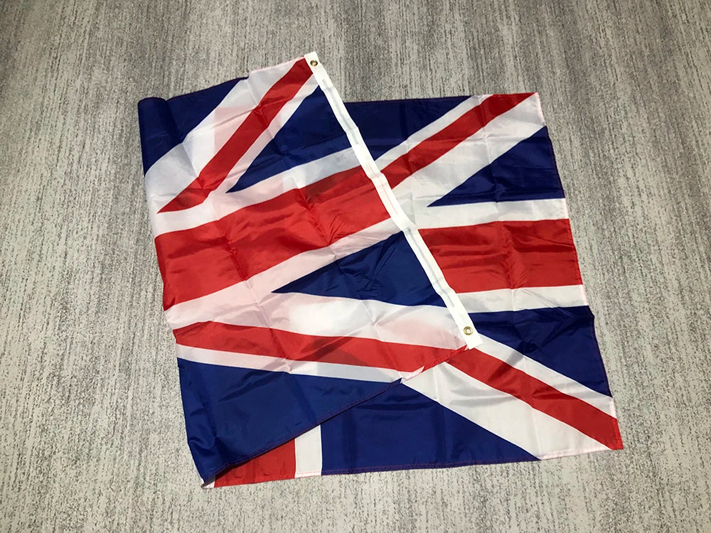 A folded United Kingdom national flag displaying the Union Jack design.