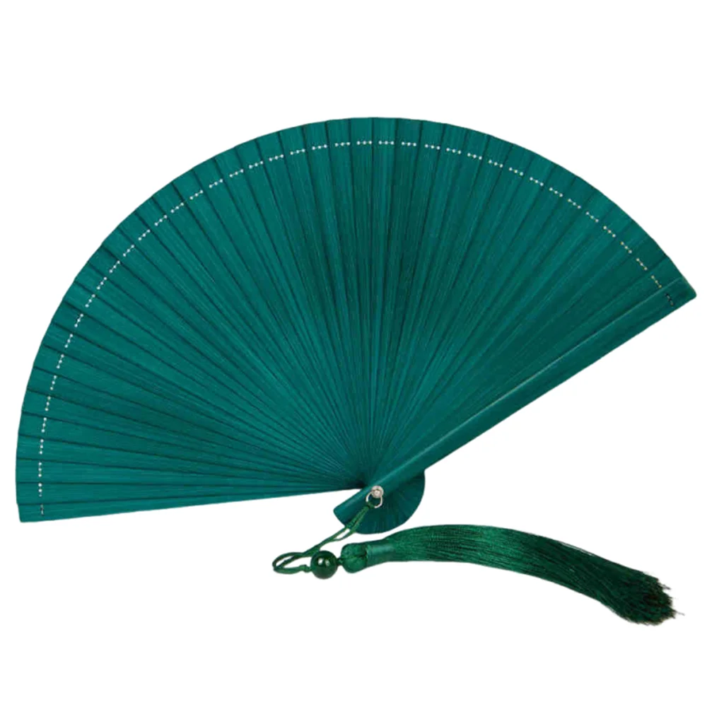 Classic Bamboo Folding Fan with Tassel