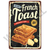 A vintage-style plaque advertising French Toast with a close-up of golden toast and butter.