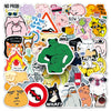 A collection of funny meme graffiti stickers featuring various animals and characters