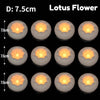 A set of seven white floating LED tealight candles, each measuring 7.5cm, displayed against a black background.