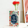 Hand-Painted Ceramic Book Vase with Blooming Flowers