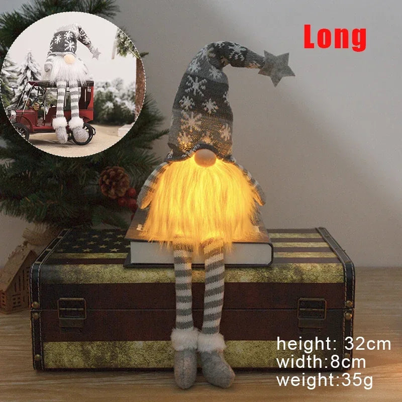 LED Gnome Christmas Ornaments – Soft Plush Hanging Decor
