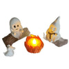 Halloween ghost campfire decor set featuring two ghostly figures and a glowing flame
