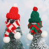 Festive Mini Santa Hat & Scarf Wine Bottle Topper Set
