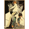 Anime artwork featuring characters from Death Note in a vertical composition with distressed edges.