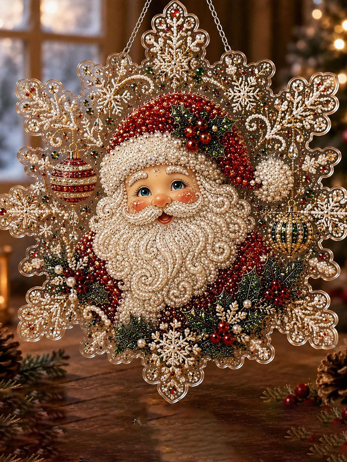 Santa Claus Pearl Diamond Painting Kit – Festive DIY Craft for Adults