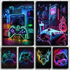 Neon Gamer Controller Diamond Painting Kit