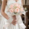 Elegant Silk Rose Bridal Bouquet with Baby's Breath