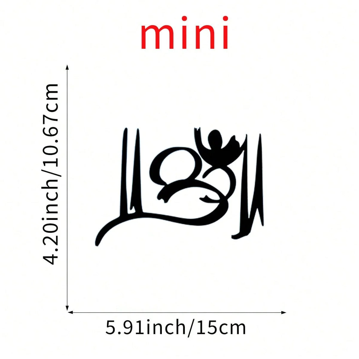 Mini handcrafted iron wall art sculpture featuring a stylized letter or symbol.