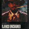 Poster for the movie Django Unchained featuring a man in a cowboy hat and sunglasses