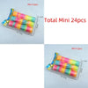 A package of 24 rainbow magic spring toys in various colors and designs.