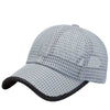 A light gray breathable mesh baseball cap shown from a slight angle.