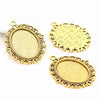 Vintage Style Cameo Pendant Bases with Ornate Gold or Silver Finish