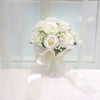 Elegant Silk Rose Bridal Bouquet with Baby's Breath