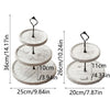 A set of three round wooden tiers for a cupcake stand, showing various diameters and heights.