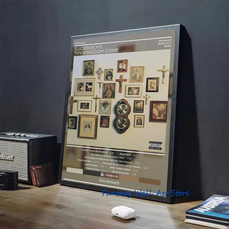 A framed canvas art print featuring the album cover for Suicideboys' They Kingdom Come