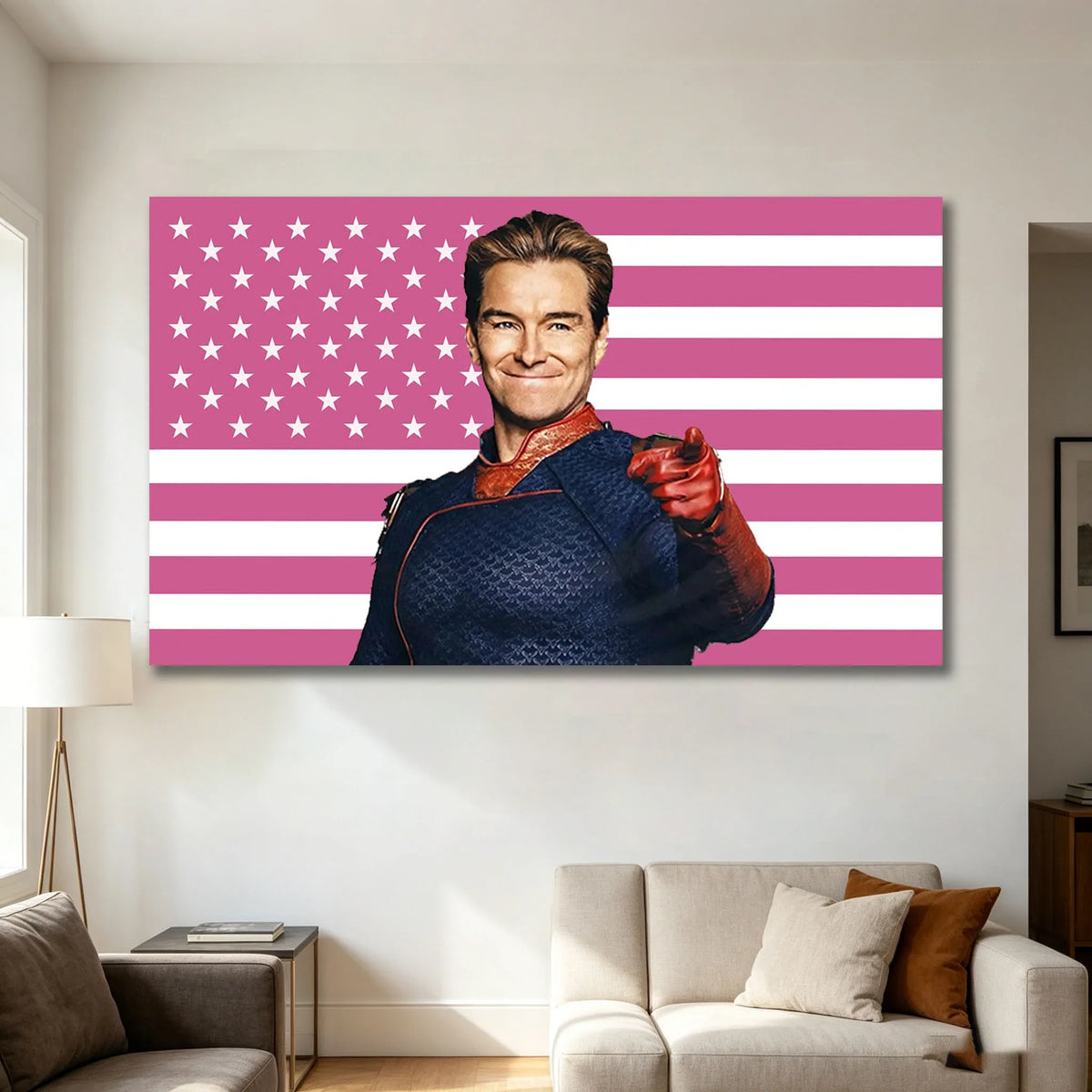 Homelander Patriotic Flag Tapestry – Superhero Wall Art