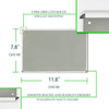 A rectangular gray vintage tin wall sign with pre-drilled holes and smooth round corners for easy mounting.