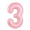 Pastel Pink Foil Number Balloons (0-9) for Birthday Party Decorations