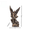 Bronzed Saint Michael Archangel resin figurine standing on a base