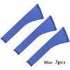 Three blue stretchy hair net caps with drawstring sleeves