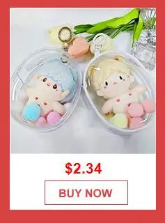 A set of ceramic animal figurines, including a pink bunny and other small decorative items, displayed in clear plastic cups.
