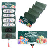 A festive cash gift box with ten slots for money, featuring a Christmas theme and Santa Claus design.