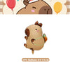 A light brown inflatable capybara balloon decoration for a birthday party.
