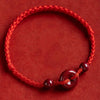 Handmade Red Rope Amulet Bracelet with Cinnabar Clasp