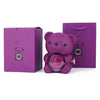 Rotating Hugging Bear Jewelry Box with Rose