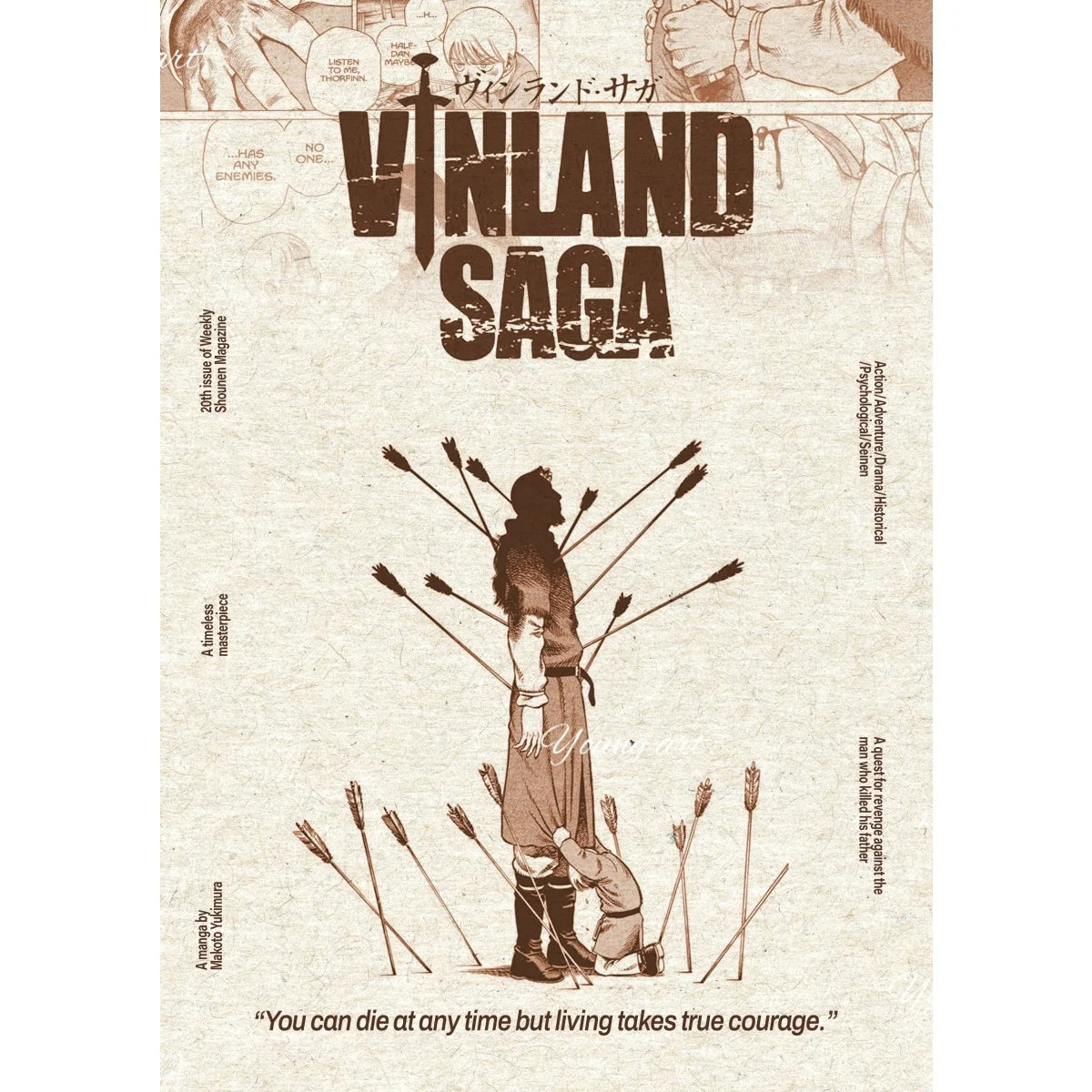 Poster print for Vinland Saga featuring a historical scene and text