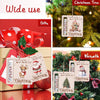 Un set de cartes d'argent en bois décoratives pour les fêtes de Noël avec des rennes et des motifs festifs