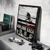 A framed poster of the Vinland Saga anime featuring a warrior figure against a snowy landscape.