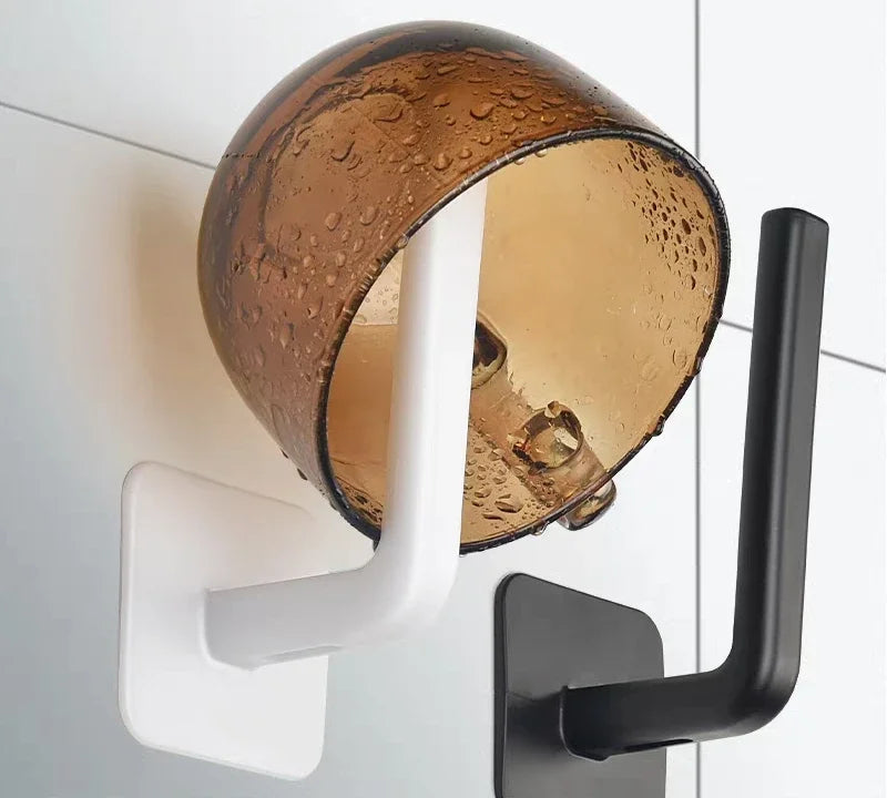 Wall mounted adhesive cap holder hooks for hat storage with a bronze glass shade