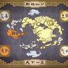Minimalist canvas wall art depicting a stylized map with various elements and text in an Asian artistic style.