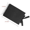 A black spiral-bound photo album with dimensions 15.0cm by 21.5cm.