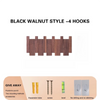 Black walnut style four hooks for piano key wall coat rack accessories
