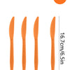 A set of 10 orange disposable cutlery pieces with a Western design for parties.