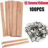 100 chevilles en bois de 12,5 mm x 150 mm pour bougies en cire de soja faites à la main