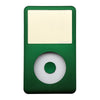 A green iPod front faceplate with a circular cutout for the clickwheel.